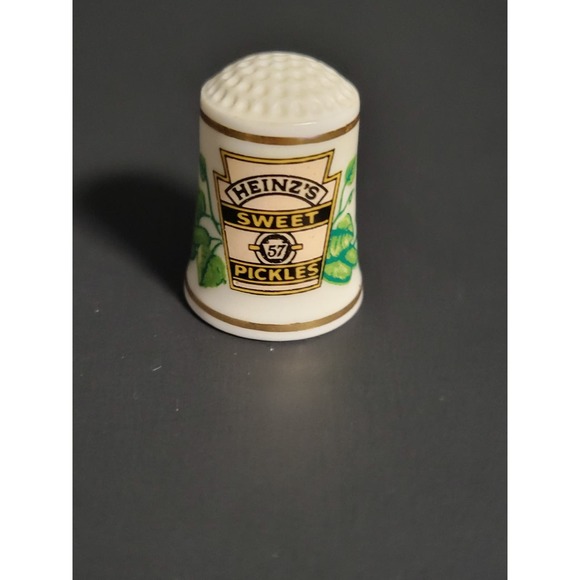 Vintage FP Heinz's 57 Sweet Pickles Porcelain Thimble Advertising Collectible - Picture 1 of 7